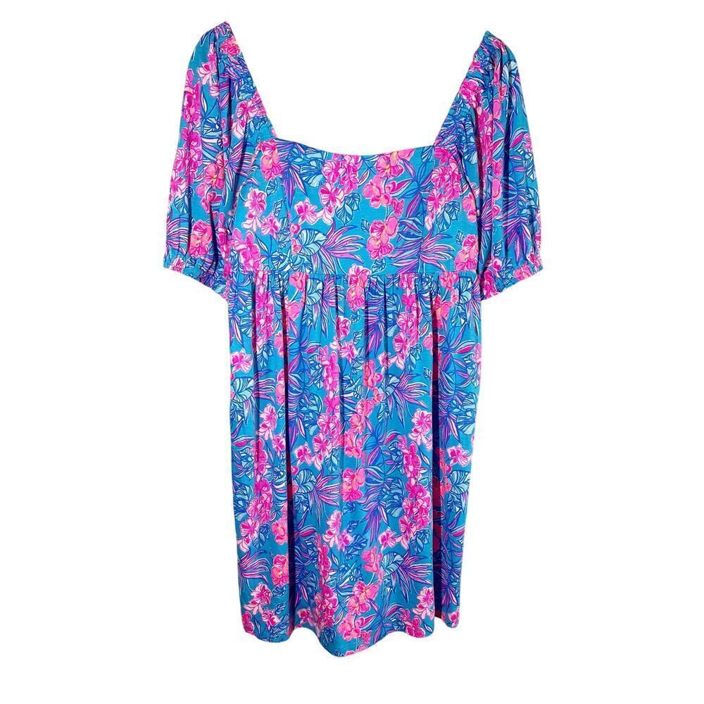 Lilly Pulitzer Delaney Dress Cumulus Blue Mini Baby Doll Dress Size 12